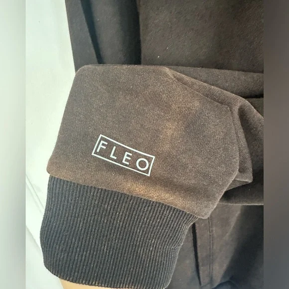 Fleo medium black bleach-wash hoodie. - Picture 3 of 4